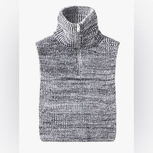 COS High-neck Cotton Tabard In Gray Turtleneck Dickey Sweater Vest One Size